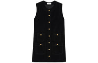 CELINE Sleeveless Dress Women's Black