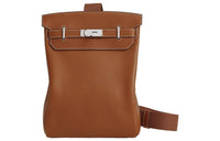 HERMES Hac A Dos Calfskin Backpack Regular Men's 34Fauve Light Tawny