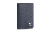 LOUIS VUITTON Pocket Organizer 3 Card Slot Taiga Navy