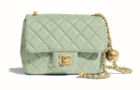 CHANEL 22c Early Spring Leather Shoulder Bag Crossbody Bag Women's Mint Green