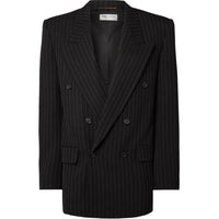 SAINT LAURENT Double-Breasted Striped Blazer