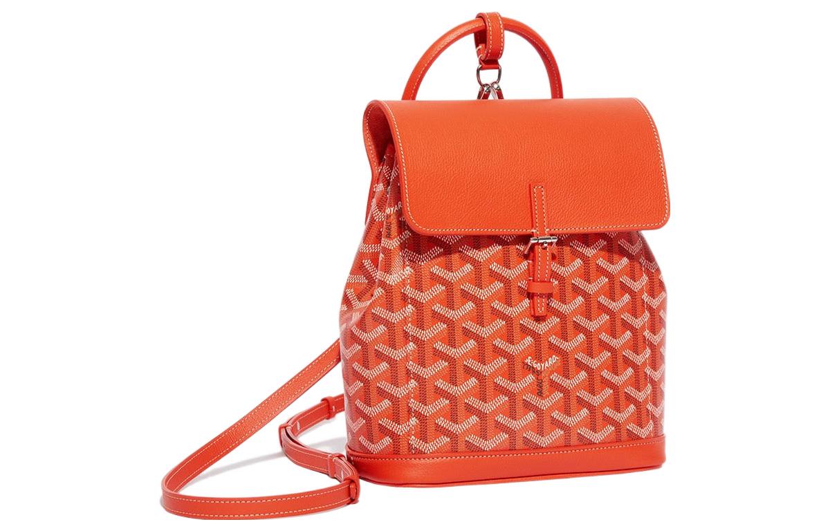 GOYARD Alpin Canvas With Leather Backpack Mini Unisex Orange