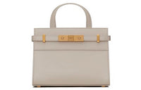 SAINT LAURENT Box Leather Shoulder Bag, Crossbody Bag, Handbag Regular Women's White