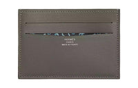 HERMES Citizen Twill Swift Leather Card Holder Women's Gray