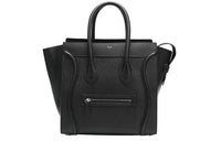 CELINE Luggage Cow Leather Smile Bag Handbag Mini Women's Black