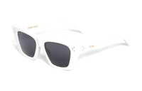 CELINE Acetate Irregular Shape Sunglasses Women's White