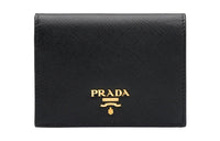 PRADA Leather Wallet Small Size Women's Black