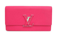 LOUIS VUITTON Capucines Cow Leather Capy Sine Wallet Regular Women's Bright Pink