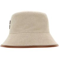 MIU MIU Cotton Calfskin Bucket Hats Unisex Beige
