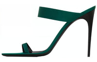 SAINT LAURENT Martha Abrasion Resistant Slide Slippers 11cm Women's Green