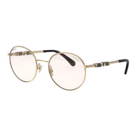 CHANEL Steel Oval Sunglasses Women's Gold