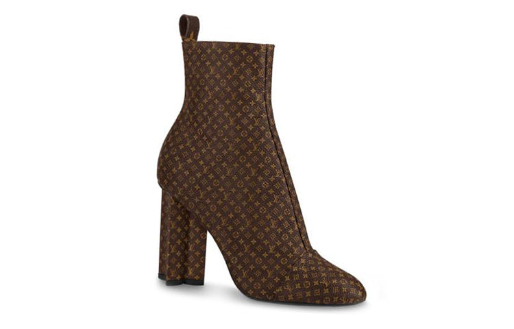 LOUIS VUITTON Silhouette Ankle Boots Women's Brown
