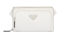 PRADA Re Edition Leather Crossbody Bag, Shoulder Bag Men's White
