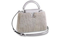 LOUIS VUITTON Capucines Mink Fur Shoulder Bag Crossbody Bag Handbag Women's Gray