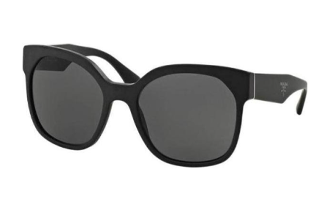 PRADA Acetate Irregular Shape Sunglasses Women's Black