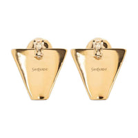 SAINT LAURENT Brass Glass Earrings Women's Gold