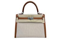 HERMES Kelly Swift Leather Kelly Bag Handbag Regular Women's Gold Brown