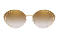 PRADA Round Sunglasses Women's Gold