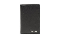 PRADA Calfskin Wallet, Card Holder Regular Men's Black
