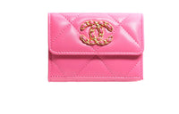 CHANEL 19Bag Lambskin Wallet Small Size Women's Pink