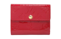 LOUIS VUITTON Patent Leather Calfskin Wallets Coin Purses Women's Red