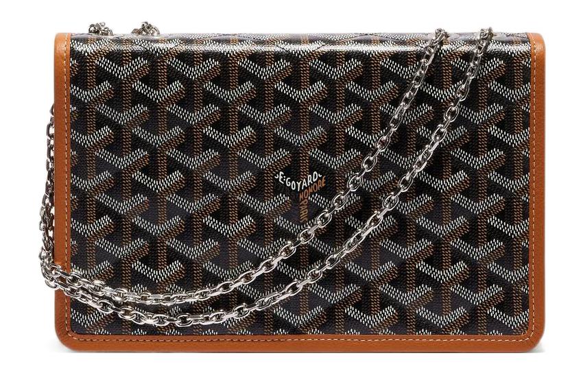 GOYARD Alexandre III Canvas With Leather Shoulder Bag Crossbody Bag Women's Black Brown