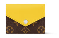 LOUIS VUITTON Canvas Cow Leather Patchwork Wallet Regular Women's Brown And Yellow