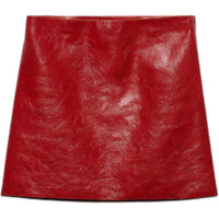 PRADA Cracked effect Leather Mini Skirt
