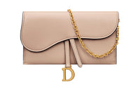 DIOR Saddle Goatskin Saddle Bag Shoulder Bag Crossbody Bag Wallet Women's Sand Pink