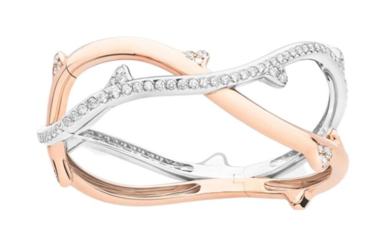 DIOR 18K White Gold 18K Rose Gold Diamond Bangles Women's Gold