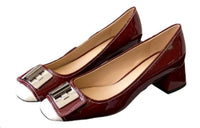 PRADA Chunky Heel High Heels 4cm Women's Red