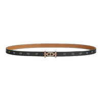 HERMES Calfskin Leather Belts Women's Black Brown Width 1.3CM