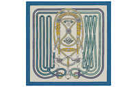 HERMES Shawls Women's Electric Blue/White/Multicolor