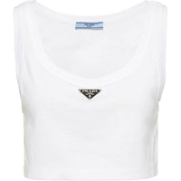 PRADA Triangle-logo Crop Top