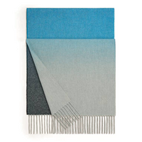 HERMES Cashmere Knit Scarves Men's Blue