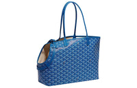 GOYARD Chien Gris Canvas With Calfskin Pet Bag Merch Unisex Sky Blue