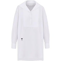 DIOR Blouse With Sailor Collar White Cotton Poplin Shirt Women's White
