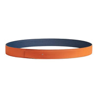 HERMES Double Sided Design   Leather Belts Women's Orange/Blue Width  3.2cm