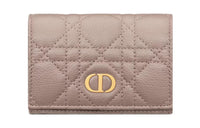 DIOR Caro Soft Calfskin Wallet Extra Small Women's Warm Taupe Gray