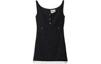 MIU MIU Sequined Bouclé Mini Dress Sleeveless Dress Women's Black