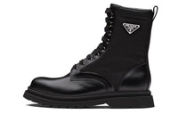 PRADA Logo-plaque Panelled Ankle Boots