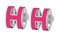 HERMES Earrings Women's Silver/Bright Pink