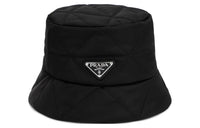 PRADA Triangle Logo Plaque Puffer Hat