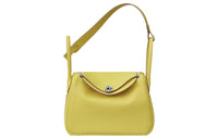 HERMES Lindy Evercolor Calfskin Handbag Shoulder Bag Women's 9R Lime Lemon