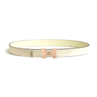 HERMES Calfskin Leather Belts Women's Yellow Width 2.4CM