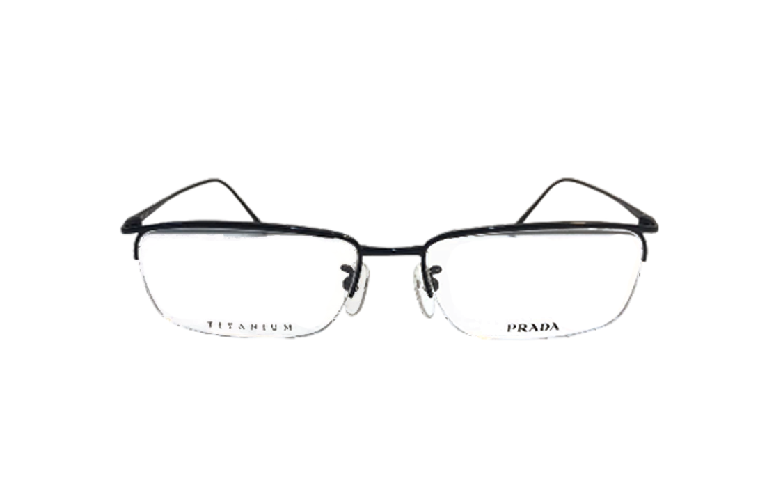 PRADA Acetate Browline Eyeglass Frames Unisex Black