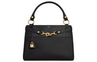 CELINE Soft Cow Leather Handbag Medium Size Women's Black