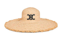 CELINE Straw Woven Hats & Caps Women's Khaki