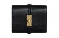 CELINE Shiny Cow Leather Wallet Small Size Women's Black