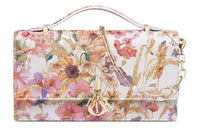 DIOR Cow Leather Shoulder Bag Crossbody Bag Handbag Mini Women's White & Multicolor